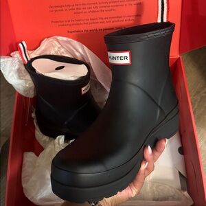 Hunter Black Ankle Boots